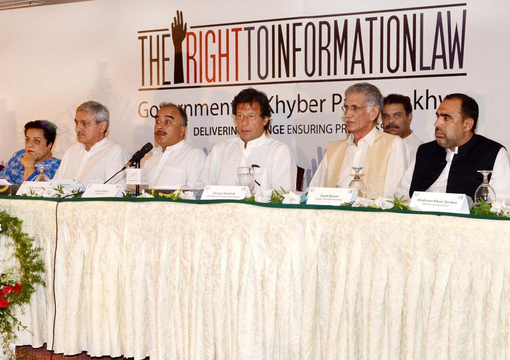 pti chief imran khan speaking at a formal ceremony to introduce the right to information rti ordinance photo iqbal haider