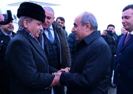pm shehbaz lands in azerbaijan for two day official visit