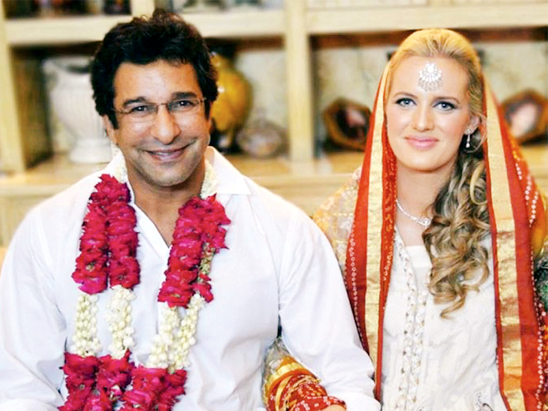 wasim akram gets married photo file