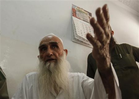 haji alam sher 83 a muslim cleric and founder of the ganj madrassa speaks to the media in peshawar august 21 2013 photo reuters