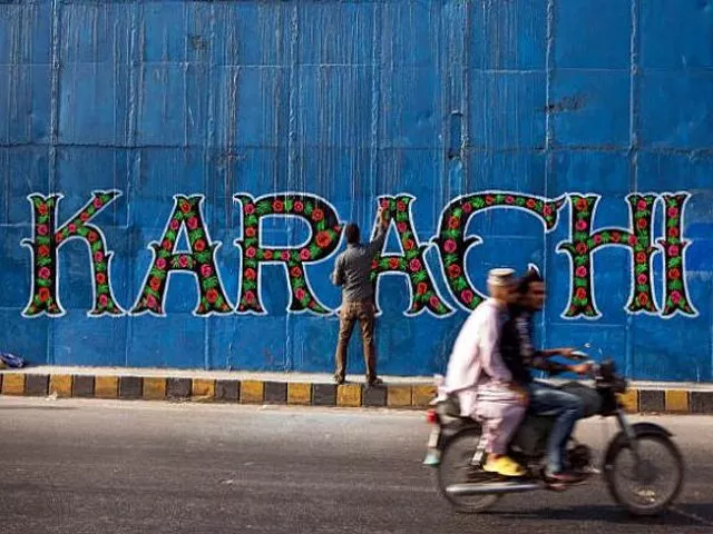 a street artist applies the final touches to a mural part of the 039 i am karachi 039 campaign as a motorcycle passes by in karachi pakistan on friday may 29 2015 pakistan 039 s budget is scheduled to be presented on june 5 photo getty a street artist applies the final touches to a mural part of the 039 i am karachi 039 campaign as a motorcycle passes by in karachi pakistan on friday may 29 2015 pakistan 039 s budget is scheduled to be presented on june 5 photo getty