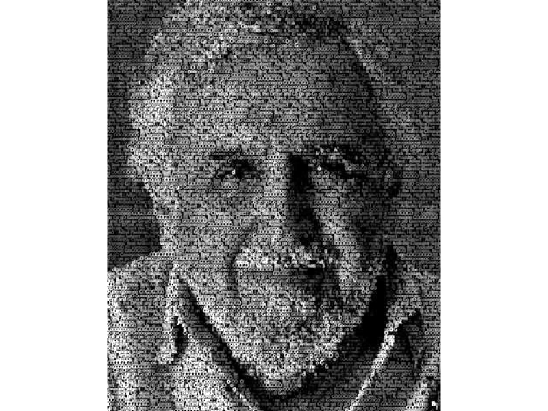 visual artist taqi shaheen pays tribute to the late columnist ardeshir cowasjee by creating his imagery using the latter s text on drones photo courtesy canvas galley