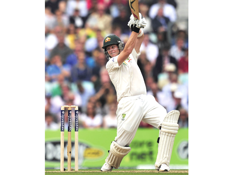 steve smith scored his first test century yesterday as australia piled on the runs in the first innings against england photo afp