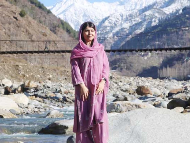 nobel peace prize laureate and education activist malala yousafzai poses for a picture at riverside in her home village barkana shangla district khyber pakhtunkhwa on march 5 2025 courtesy x malala nobel peace prize laureate and education activist malala yousafzai poses for a picture at riverside in her home village barkana shangla district khyber pakhtunkhwa on march 5 2025 courtesy x malala
