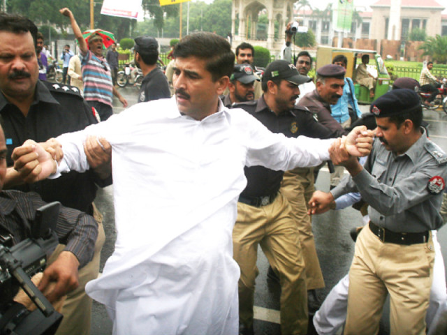 pti candidate mehar wajid is arrested photo abid nawaz express pti candidate mehar wajid is arrested photo abid nawaz express