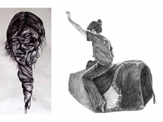 shahan zaidi s human series 2 left and monica gallab s carnes pampeanas right photo courtesy artchowk gallery shahan zaidi s human series 2 left and monica gallab s carnes pampeanas right photo courtesy artchowk gallery