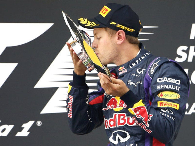 vettel ran away with the belgian grand prix yesterday to stretch his overall lead to 46 points with eight races remaining photo reuters vettel ran away with the belgian grand prix yesterday to stretch his overall lead to 46 points with eight races remaining photo reuters