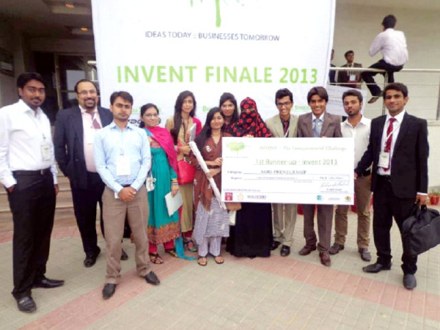students of sukkur iba holding their cash prize after they won the second position in the agri entrepreneurship category at the invent 2013 the nationwide entrepreneurial challenge organised by karachi iba photo express students of sukkur iba holding their cash prize after they won the second position in the agri entrepreneurship category at the invent 2013 the nationwide entrepreneurial challenge organised by karachi iba photo express