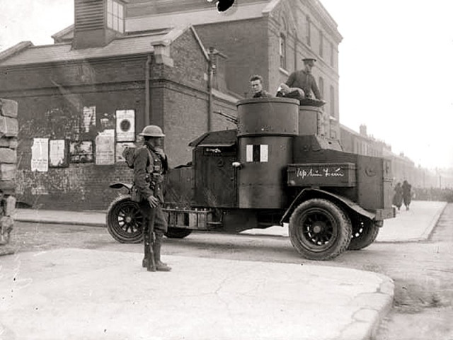 an armoured car outside the mounjoy prison in dublin during a hunger strike in 1920 ira members were executed here source national library of ireland an armoured car outside the mounjoy prison in dublin during a hunger strike in 1920 ira members were executed here source national library of ireland