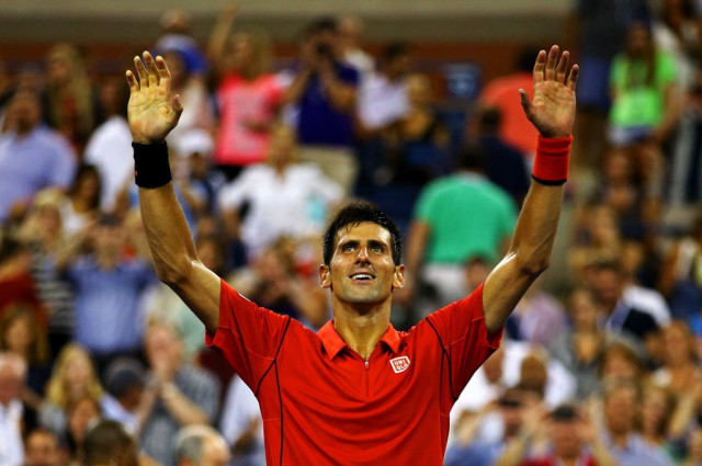 novak djokovic of serbia celebrates victory after his men 039 s singles first round match against ricardas berankis of lithuania on day two of the 2013 us open photo afp novak djokovic of serbia celebrates victory after his men 039 s singles first round match against ricardas berankis of lithuania on day two of the 2013 us open photo afp