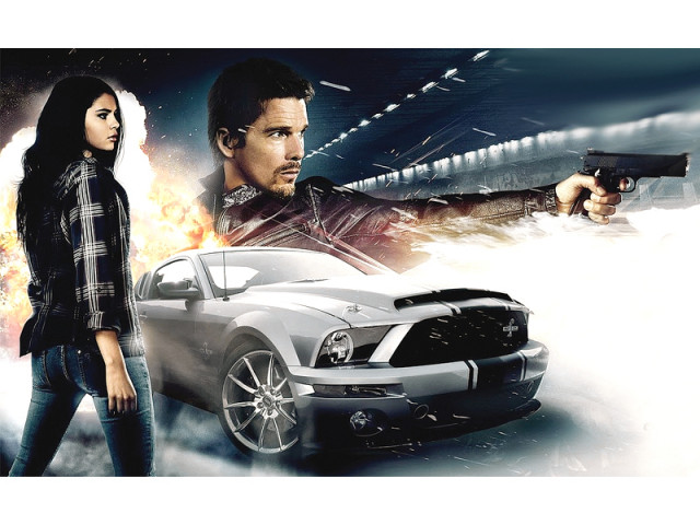 in his new film getaway hawke is stuck in a car with selena gomez photo file in his new film getaway hawke is stuck in a car with selena gomez photo file