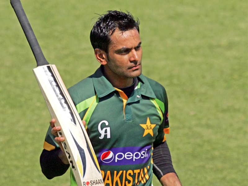 hafeez smashed five sixes and nine boundaries in his 130 ball knock that helped pakistan level the series 1 1 against zimbabwe yesterday photo afp