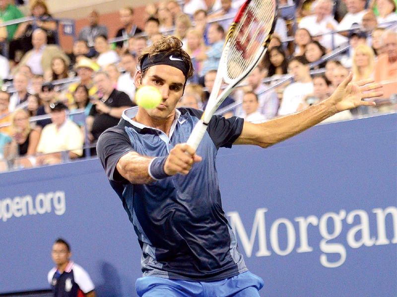 federer could face nadal in the quarter finals if he defeats robredo in the fourth round of the us open today photo afp