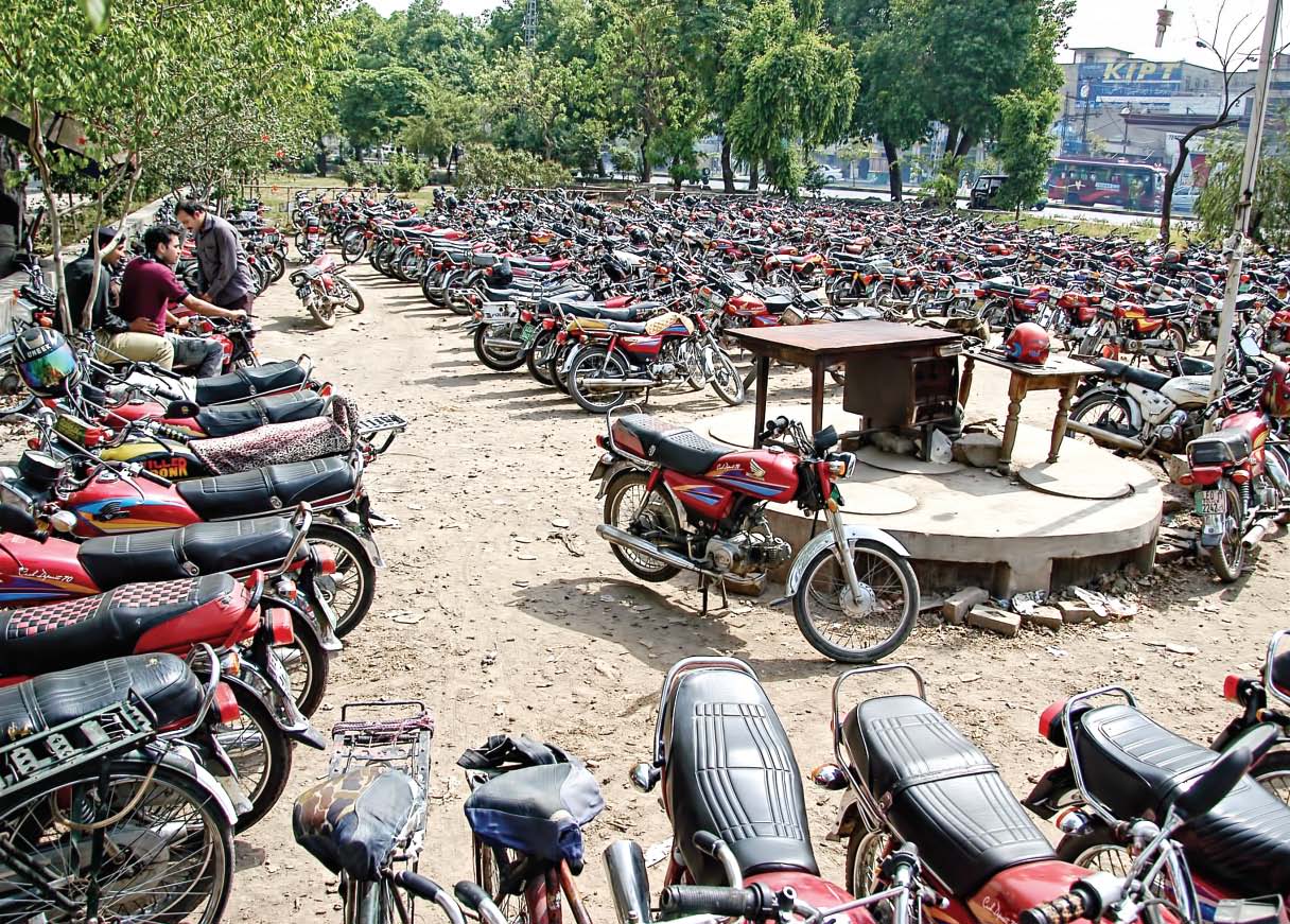 the rawalpindi traffic police have impounded 2 025 bikes out of the total 2 235 booked in rawalpindi photo express ijaz mahmood file