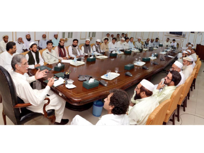 shah faisal accompanied by a 40 member delegation from hangu met chief minister pervez khattak at his office