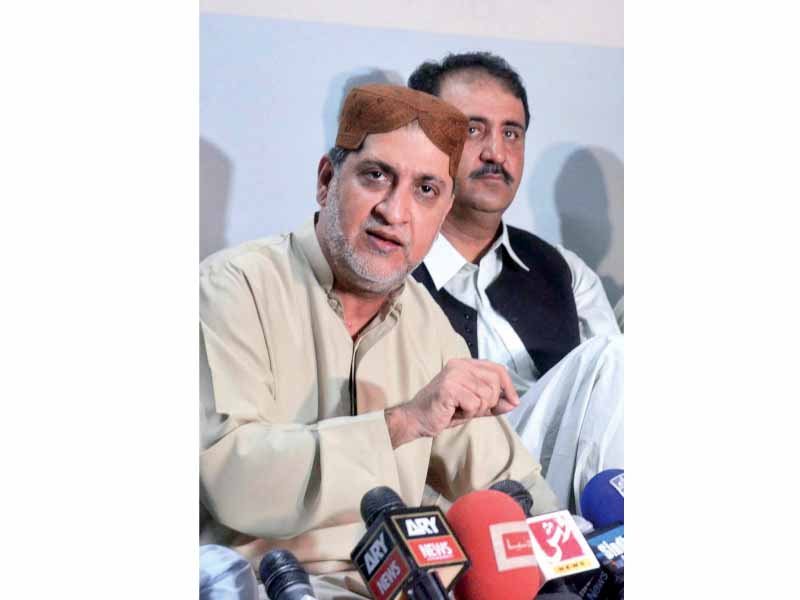 sardar mengal addressing a press conference on monday photo app
