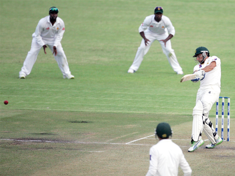 azhar ali who made a patient 78 off 185 balls and saeed ajmal 49 not out played an important role in giving pakistan innings some respectability photo afp