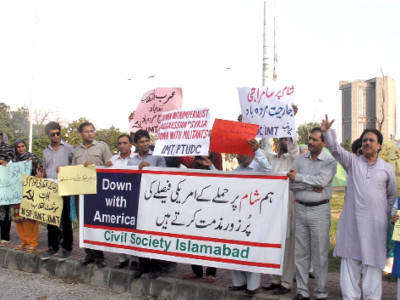 demonstration civil society condemns us stance on syria