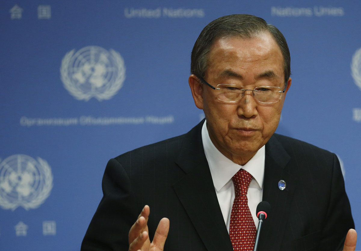 united nations un secretary general ban ki moon says actions should be under the un charter photo reuters