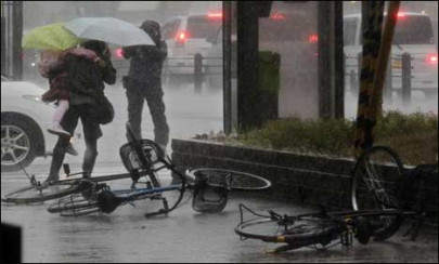 storm rips off roofs in eastern japan