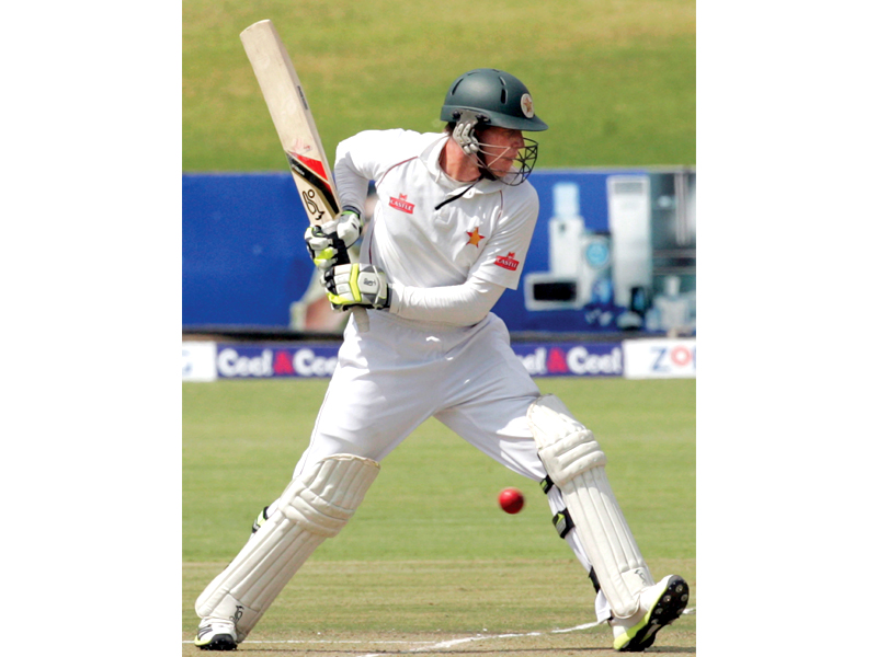 a 127 run partnership between malcolm waller and debutant sikandar raza helped zimbabwe to a slender 32 run lead over pakistan at the end of the second day of the first test photo afp