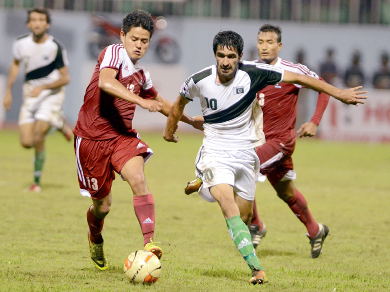 pakistan face an uphill task of keeping themselves in the running after failing to register wins against nepal and india in their saff encounters photo afp