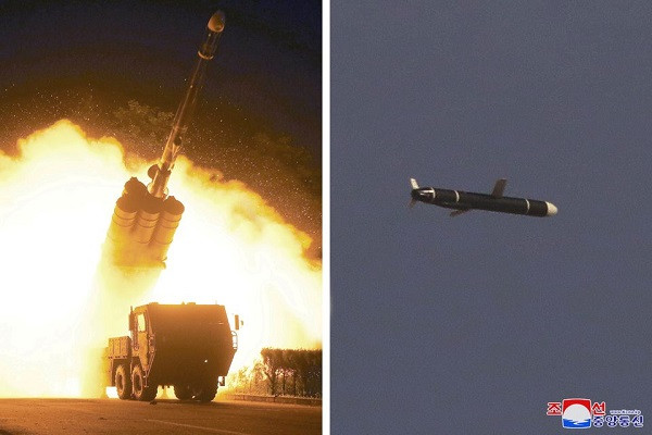 the academy of national defense science conducts long range cruise missile tests in north korea as pictured in this combination of undated photos supplied by north korea s korean central news agency kcna on september 13 2021 photo reuters