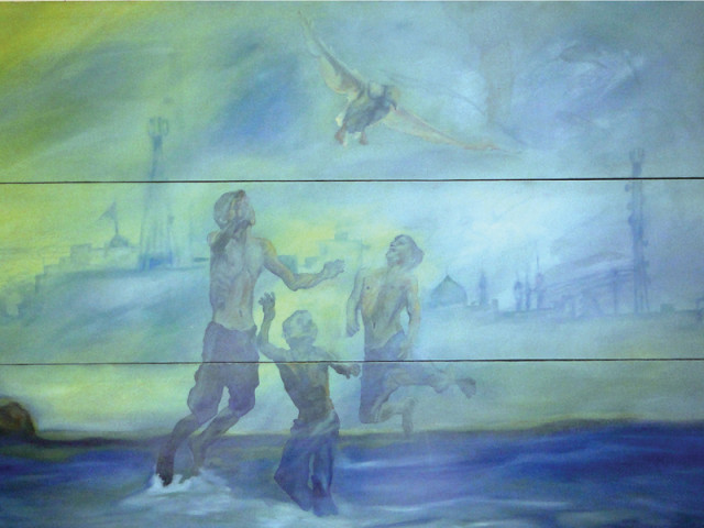 bathing 1 by muneeb khanzada for rs30 000 centre untitled painting by rabia rabail for rs30 000 right and untitled painting by saeed lakho for rs20 000 left are among the paintings being displayed at the full circle gallery till september 26 photo courtesy full circle gallery bathing 1 by muneeb khanzada for rs30 000 centre untitled painting by rabia rabail for rs30 000 right and untitled painting by saeed lakho for rs20 000 left are among the paintings being displayed at the full circle gallery till september 26 photo courtesy full circle gallery