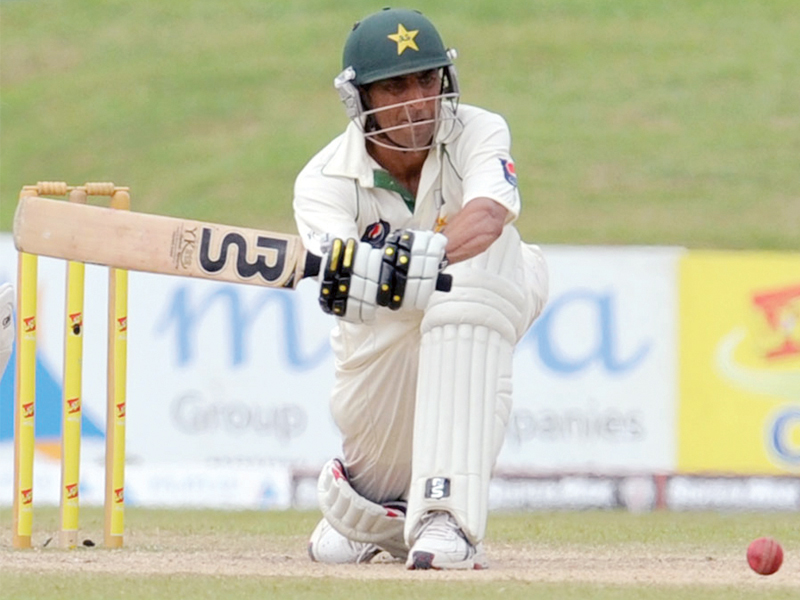 younus who came to the crease soon after lunch had faced 174 balls by the close and hit seven fours photo file afp