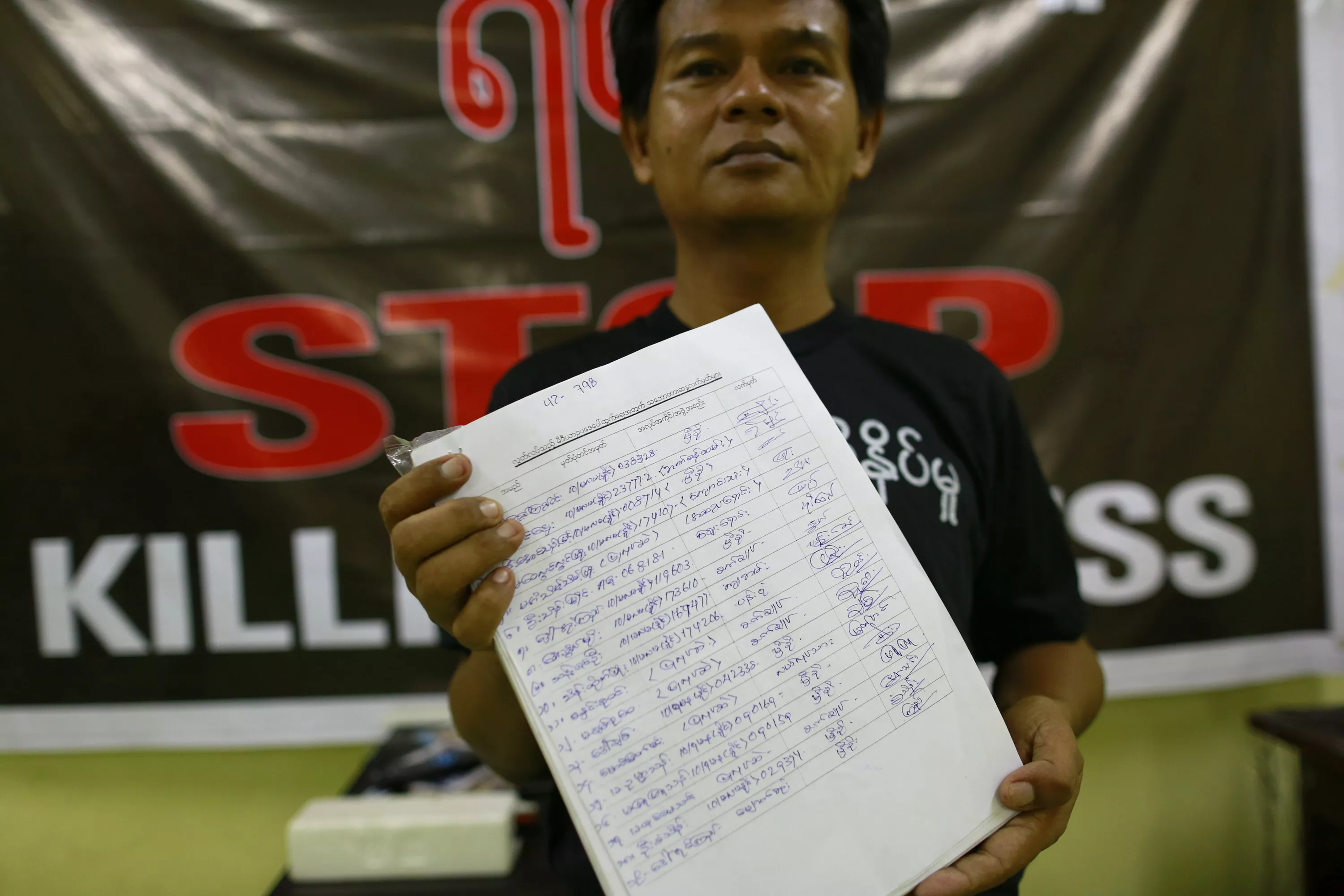 a reporter shows signatures they collected in support of the freedom press law in the myanmar journalist network office in yangon september 3 2013 photo reuters a reporter shows signatures they collected in support of the freedom press law in the myanmar journalist network office in yangon september 3 2013 photo reuters