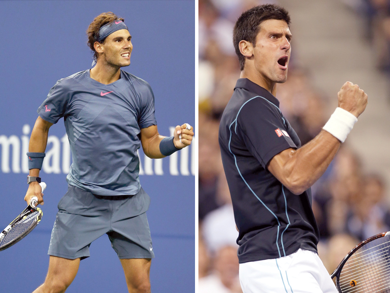 the world s top two men have comfortably been the best players at the us open with djokovic dropping just one set in five rounds and nadal not having been broken photo afp