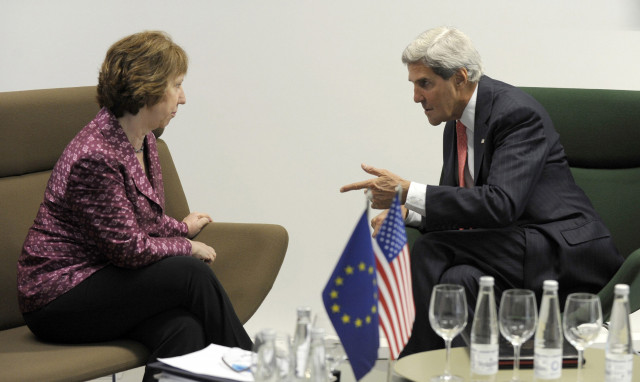 us secretary of state john kerry c is greeted by european union high representative catherine ashton as he arrives for a meeting of eu ministers of foreign affairs at the national gallery of art in vilnius september 7 2013 photo reuters us secretary of state john kerry c is greeted by european union high representative catherine ashton as he arrives for a meeting of eu ministers of foreign affairs at the national gallery of art in vilnius september 7 2013 photo reuters