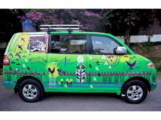 the ali ailaan caravan stands outside its office in islamabad photo myra iqbal express the ali ailaan caravan stands outside its office in islamabad photo myra iqbal express