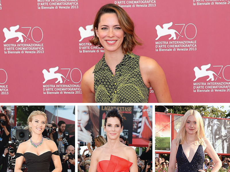 rebecca chose to go accessory free on the red carpet which seems fine as the print on her dress is so busy photo file