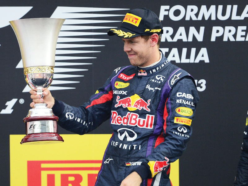 vettel extended his lead in the drivers world championship to more than 50 points when he drove to a polished victory for red bull in yesterday s italian grand prix photo afp