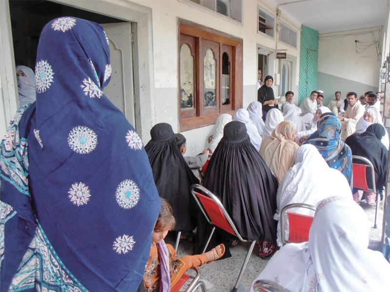 a women s assembly in saidu sharif was organised so the body of voters could speak directly to its representatives photo express