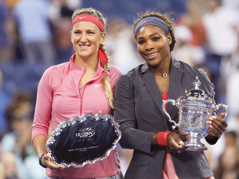 defending us open champion serena defeated azarenka 7 5 6 7 6 8 6 1 to win her 17th career grand slam crown as many as men s record holder federer has collected photo reuters