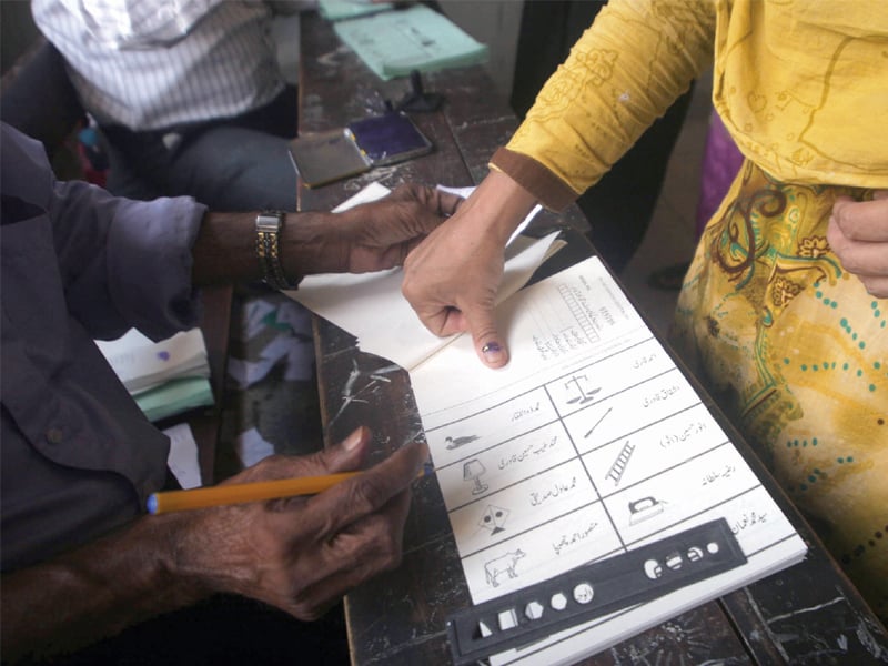 this file photo shows a woman imprinting her thumb impression on the ballot paper on may 11 the election commission of pakistan had said that the voters thumb impressions will be verified if disputes arose over the veracity of the results