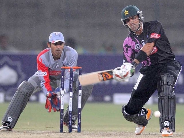 file photo of misbah playing with faisalabad wolves photo pcb file