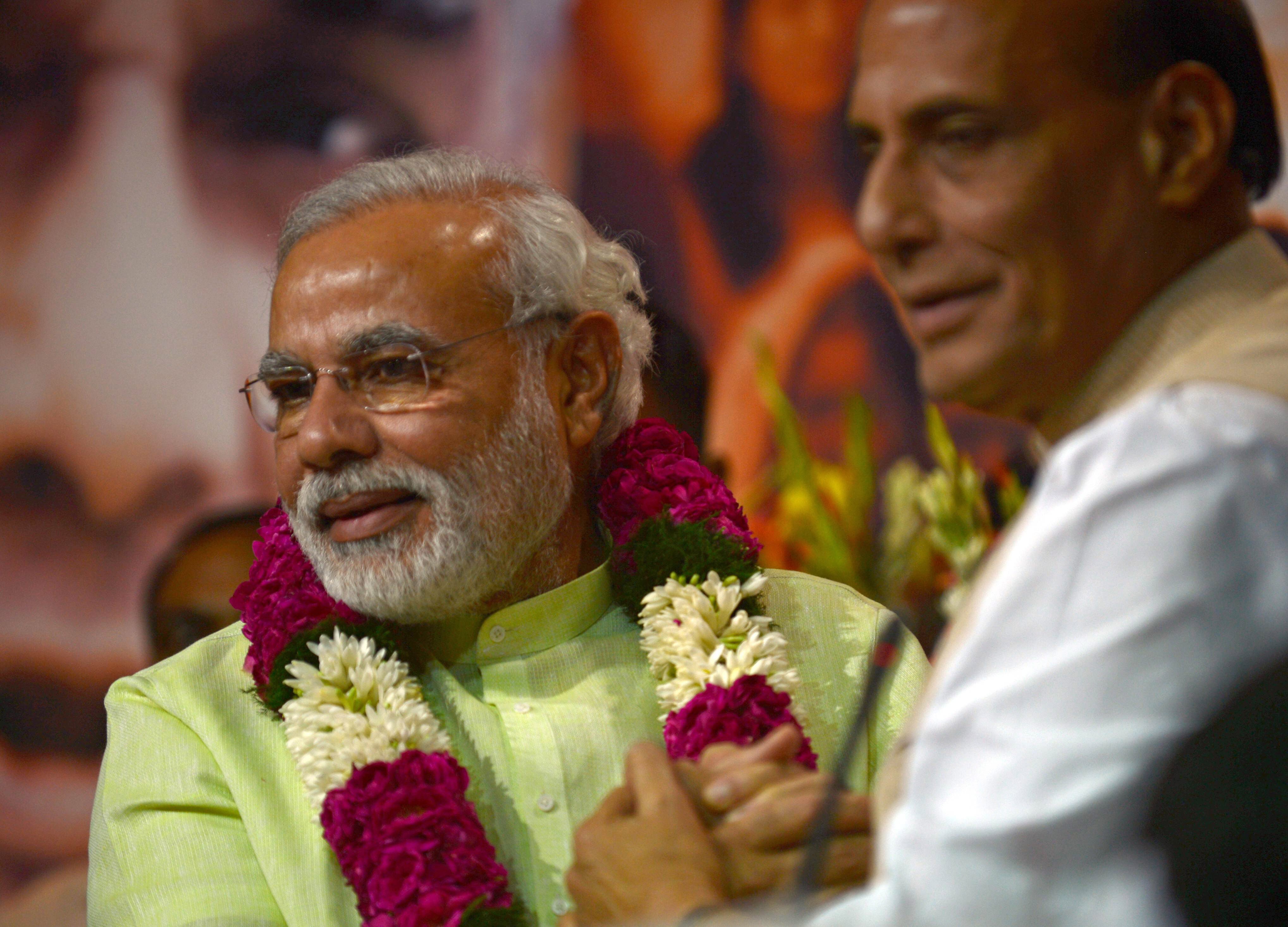 modi celebrating his nomination photo afp