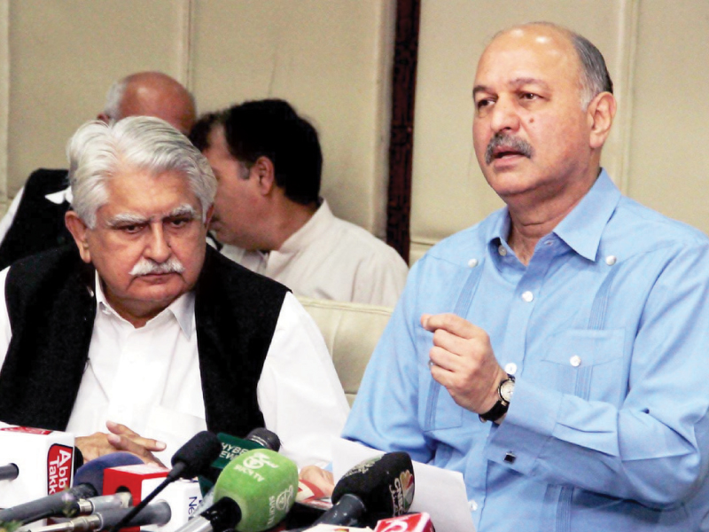 chairman senate defence committee senator mushahid hussain sayed speaks during a media briefing photo online