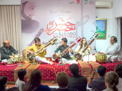 jashn e khusro festival ensemble of tabla pakhawaj sitar maestros seize the day