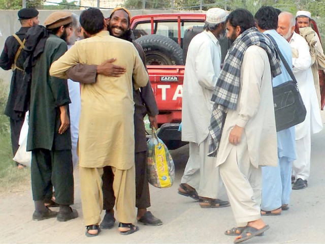 released gomal zam dam employees being greeted by their relatives photo inp released gomal zam dam employees being greeted by their relatives photo inp