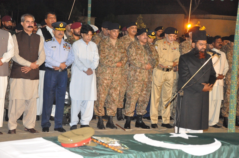 top civil and military officials offer funeral prayers for fallen army officers at chaklala garrison photo ispr