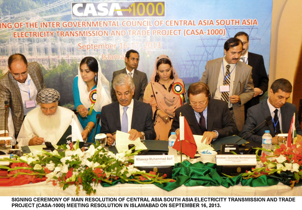 the four countries that are part of central asia south asia 1000 power import project signed an inter governmental council resolution after two days of meetings photo pid