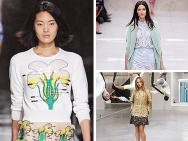christopher kane and vivienne westwood s collections played with appliqu d motifs of buttercups carnations and orchids floral corsages and printed fabrics featuring traditional floral paintings photos file christopher kane and vivienne westwood s collections played with appliqu d motifs of buttercups carnations and orchids floral corsages and printed fabrics featuring traditional floral paintings photos file