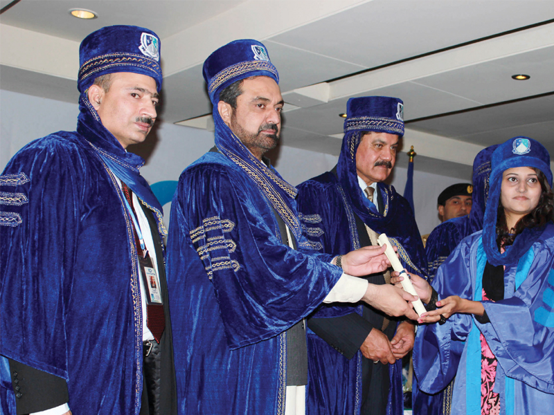 governor shaukatullah khan conferred degrees to 100 graduating students photo muhammad iqbal express