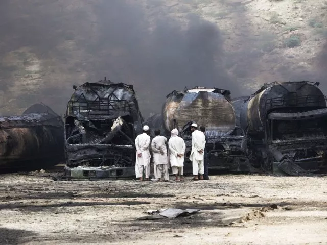 quot we arrested a gang of 12 people who have been involved in destroying nato containers quot said corps spokesman abdul wassey photo reuters file