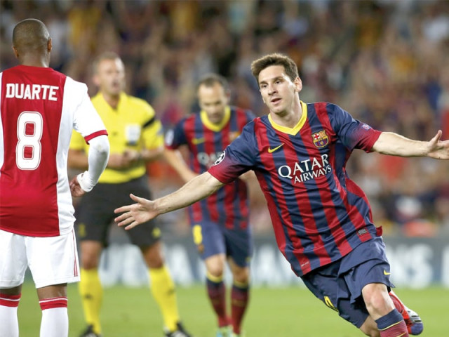 at the age of just 26 messi s overall goals tally in the champions league is now 62 in 80 appearances nine short of former real madrid forward and record marksman raul photo reuters