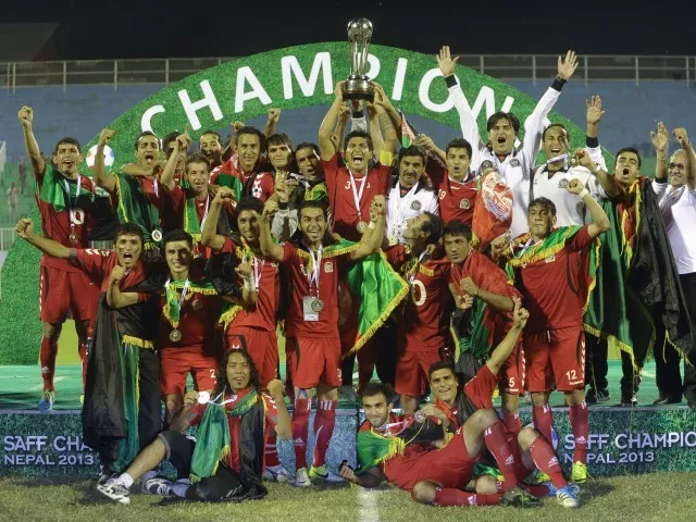 afghanistan erupted in celebration after the national team beat india 2 0 in the final of the south asian football federation championship on september 11 photo afp file afghanistan erupted in celebration after the national team beat india 2 0 in the final of the south asian football federation championship on september 11 photo afp file